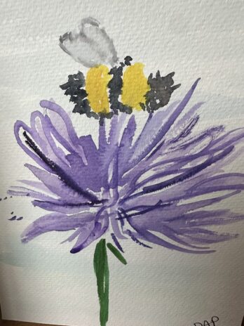Bee with Purple Flower